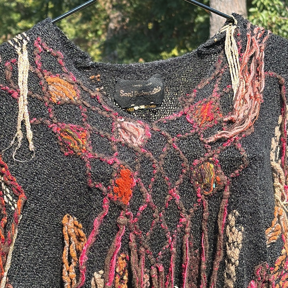 Vintage Limited Edition Sani Rubinstein Sweater Fringed England Pullover S
